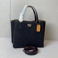 COACH 新款牛仔布釦式中夾單寧黑贈紙盒紙袋 歷史價格詳細信息