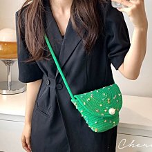Cheri 韓國Oem 可愛繽紛彩點珍珠藤編小包包 *綠*【J0601-95】 價格比較,價格查詢,歷史價格詳細信息