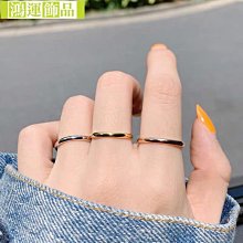 戒指鈦鋼不褪色潮流黑暗系INS純銀色圓光面圈圈簡約情侶戒指男女小眾 歷史價格詳細信息