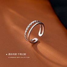 設計感雙層適合手粗的戒指女指環個性誇張裝飾戒子鈦鋼防褪色飾品-鴻運飾品 歷史價格詳細信息