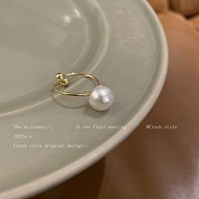 簡約珍珠戒指女小眾設計輕奢高級感食指戒復古冷淡風戒指時尚個性 歷史價格詳細信息