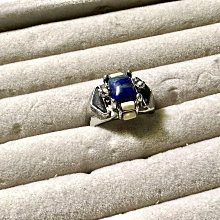 藍色寶石戒指男士個性潮人複古青龍白虎食指指環925泰銀 歷史價格詳細信息