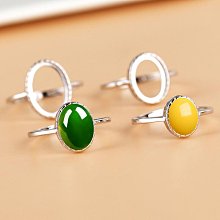 蜜蠟戒托女s925純銀戒指空托diy鑲嵌琥珀綠松石戒指托開口戒托99-玲瓏心飾 歷史價格詳細信息