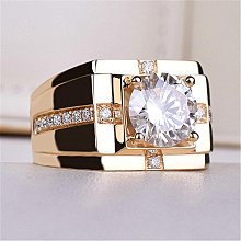 Young經典高碳鉆真男士鉆戒 仿莫桑石鍍黃金霸氣十足結婚戒指-玖貳柒柒 價格比較,價格查詢,歷史價格詳細信息