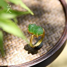 天然和田碧玉戒指S925純銀女款綠寶石活口玉指環日韓時尚生日禮物 歷史價格詳細信息