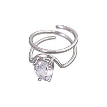 精致微鑲鋯石戒指女冷淡風時尚簡約指環小眾設計高級感套裝食指戒 歷史價格詳細信息