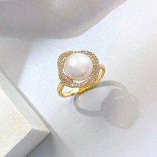 簡約珍珠戒指女小眾設計輕奢高級感食指戒復古冷淡風戒指時尚個性 歷史價格詳細信息
