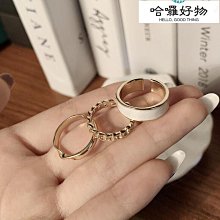 個性小眾女可調節開口時尚交叉雙層戒指女韓版潮流食指戒925銀飾-哈囉好物 歷史價格詳細信息