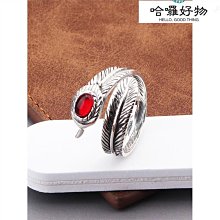 s925純銀飾復古宮廷個性鑲石羽毛開口戒指日韓潮流單身男女食指環-哈囉好物 歷史價格詳細信息