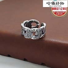 朋克風嘻哈純銀雙聖劍戒指 食指925泰銀指環男女個性飾品潮流-哈囉好物 歷史價格詳細信息