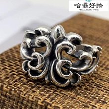 朋克風嘻哈純銀雙聖劍戒指 食指925泰銀指環男女個性飾品潮流-哈囉好物 歷史價格詳細信息