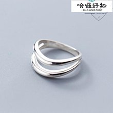戒指日韓S925銀簡約雙層戒指女復古時尚氣質幾何不規則開口指環食指戒 歷史價格詳細信息