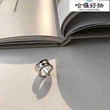 韓國韓版S925純銀 潮流復古做舊寬版麻繩線條個性開口情侶戒指-哈囉好物 歷史價格詳細信息