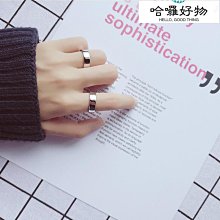 S925銀男女式戒指個性簡約光面開口戒指指環潮流情侶對戒子J3542-哈囉好物 價格比較,價格查詢,歷史價格詳細信息