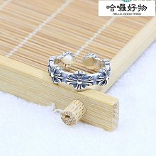 十字架開口細戒指鑲嵌鑽女925純銀男復古個性指環時尚潮流手飾品-哈囉好物 歷史價格詳細信息