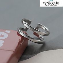 銀戒指男潮輕奢簡約個性男士單身戒ins潮流小眾高街開口食指指環 歷史價格詳細信息