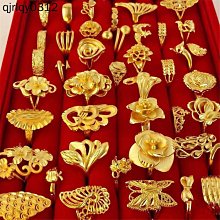 越南沙金戒指女款仿真黃金色戒子活口可調節時尚飾品久不褪色 歷史價格詳細信息