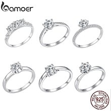 Bamoer 925 純銀輕奢簡約淺綠色大師鋯石畢業戒指時尚首飾女 歷史價格詳細信息