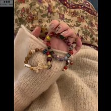 手作中式陶瓷手鏈民族風復古圓珠彈力繩金屬小魚國風手飾手串百搭凌雲閣手環 歷史價格詳細信息