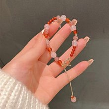 草莓晶手串輕奢高級感水晶手鍊韓國時尚百搭個性氣質少女手飾品 歷史價格詳細信息