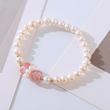 JT新款時尚福牌安財牌簡約天然石榴石加珍珠手鏈女水晶手串氣質手飾 歷史價格詳細信息