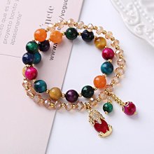 JT新款時尚福牌安財牌簡約天然石榴石加珍珠手鏈女水晶手串氣質手飾 歷史價格詳細信息