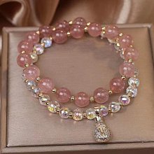 JT新款時尚福牌安財牌簡約天然石榴石加珍珠手鏈女水晶手串氣質手飾 歷史價格詳細信息