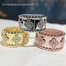 925純銀戒指鍍pt950金女年新款24分莫桑鉆六圍一戒指--鴻運飾品 歷史價格詳細信息
