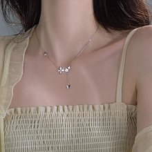 925純銀項鏈女靈動藍鋯雙C輕奢小眾設計高級感氣質冷淡風鎖骨鏈 歷史價格詳細信息