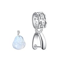 項鏈吊墜扣頭電鍍18k金扣頭平安扣夾扣包郵卡扣純銀925玉掛件扣頭-沐雨家居 歷史價格詳細信息