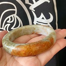 天然a貨啞光黃加綠雕花翡翠圓條手鐲2748號27488 歷史價格詳細信息