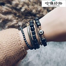 原創手鏈男韓版潮手串火山石虎睛虎眼石情侶一對刻字定制學生個性 歷史價格詳細信息