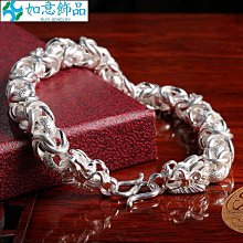 999純銀龍頭項鍊男士霸氣龍骨鏈子足銀百搭銀飾男友禮物 歷史價格詳細信息