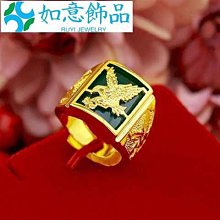 戒指越南沙金戒指男士招財進寶福發財龍霸氣時尚鍍可調節指環戒子 歷史價格詳細信息