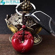 平安納福硃砂平安扣配珠雙流蘇★招福★轉運★保平安◇汽車掛飾◇新年禮品◇祈福吊飾★雙貔貅 歷史價格詳細信息