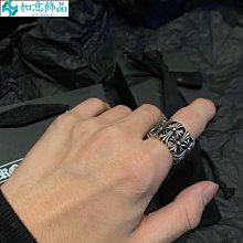 s925銀十字架戒指男做舊復古船錨單身食指戒潮流重工配飾-哈囉好物 歷史價格詳細信息