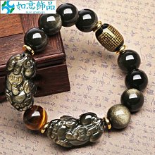 黑曜石貔貅手鍊男款六字真言佛珠手串女士韓版時尚個性辟邪轉運珠…-玲瓏心飾 歷史價格詳細信息