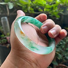 天然獨龍玉冰飄花手鐲內徑58.5黃夾綠手鐲 有細紋 烏雞 無 歷史價格詳細信息