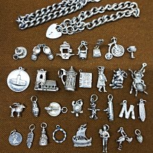 英國古董銀吊墜小戒指吊墜幸運銀手鍊吊墜純銀古董吊墜 歷史價格詳細信息