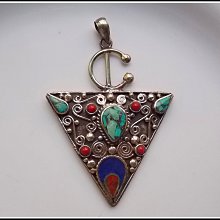 金鑲銀藏傳黃財神銀餅項鏈吊墜 真金白銀項鏈吊墜，黃財神手打千36 歷史價格詳細信息