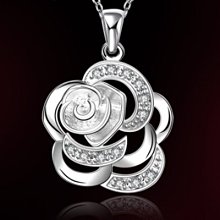 鍍銀項鍊 鑲鑽吊墜-精緻知性亮麗女飾品73ch39[獨家進口][巴黎精品] 歷史價格詳細信息