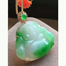 翡翠佛公吊墜彌勒佛  18k鑲嵌天然翡翠笑佛玉佛 歷史價格詳細信息