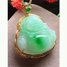 翡翠佛公吊墜彌勒佛  18k鑲嵌天然翡翠笑佛玉佛 歷史價格詳細信息