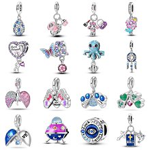 UU代購#Pandora潘朵拉夢幻海洋系列水母魚尾diy飾品配件925銀斗魚手鏈項鏈吊墜心形串珠 歷史價格詳細信息