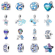 UU代購#Pandora潘多拉旅游系列串珠鍍銀手鏈小串飾珠子DIY手串鋯石吊飾beads 歷史價格詳細信息