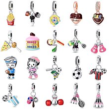 UU代購#Pandora潘多拉珠子手鏈串珠鍍銀吊飾DIY編織手繩配飾羽毛彩色鑲石卡扣 歷史價格詳細信息