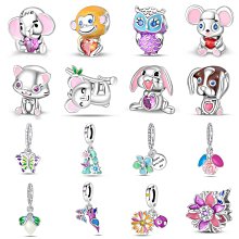 UU代購#Pandora潘多拉卡通串珠鍍銀風格手鏈配飾珠子DIY十二星座吊飾吊墜夜光 歷史價格詳細信息