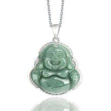【現貨】天然冰種佛公吊墜子女翡翠色白玉鑲嵌寶石瑪瑙佛項鏈子彌勒佛掛件【祿卡商店】 歷史價格詳細信息