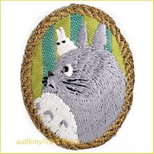 asdfkitty可愛家☆TOTORO龍貓橢圓型刺繡胸針/別針-日本正版商品 價格比較,價格查詢,歷史價格詳細信息