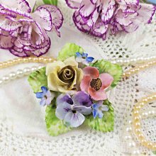 紫丁香歐陸古物雜貨♥歐洲vintage蝴蝶結花朵鑲鑽石胸針 歷史價格詳細信息